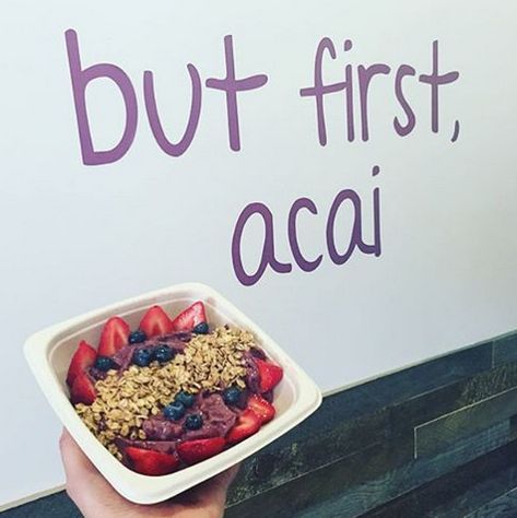 Acai Bowl Menu Design, Acai Quotes, Acai Branding, Acai Shop, Acai Bar, Acai Recipes, Caravan Decor, Caption Ideas, On Cloud Nine