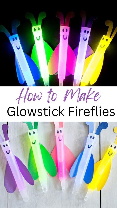 Paper Crafts For Adults, Glow Stick Crafts, Fireflies Craft, Fun Diy Ideas, Camping Crafts For Kids, Neon Crafts, Bug Crafts, Light Activities, Bible School Crafts