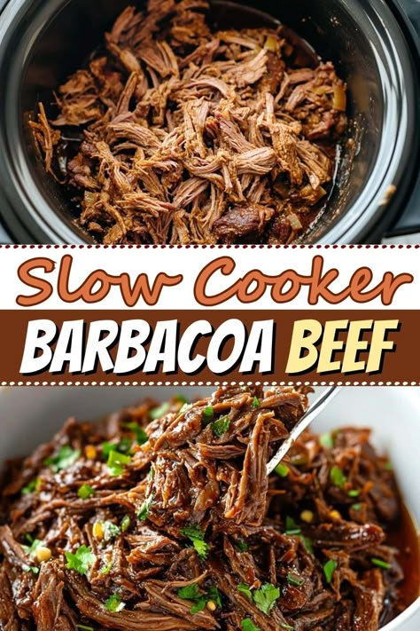 Try this Barbacoa beef in the slow cooker for a feast to remember! With savory spices and smoky chipotle peppers, it's a Mexican delight. Chipotle Copycat, Mexican Favorites, Slow Cooker Barbacoa, Barbacoa Recipe, Beef Food Recipes, Barbacoa Beef, Shredded Beef, Best Slow Cooker, Slow Cooker Meals