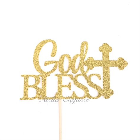 God Bless Cake Topper, God Bless Cake, 60th Birthday Cake Toppers, Baptism Cake Topper, Communion Cake Topper, Confirmation Cakes, First Communion Decorations, Butterfly Cake Topper, Communion Decorations