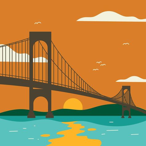 Bronx Whitestone Bridge Vector