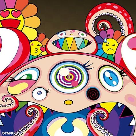 #complexcon Murakami Tattoo, Takashi Murakami Prints, Superflat Pop, Murakami Art, Takashi Murakami Art, Ghost Box, Art Camera, Murakami Flower, Japanese Pop Art