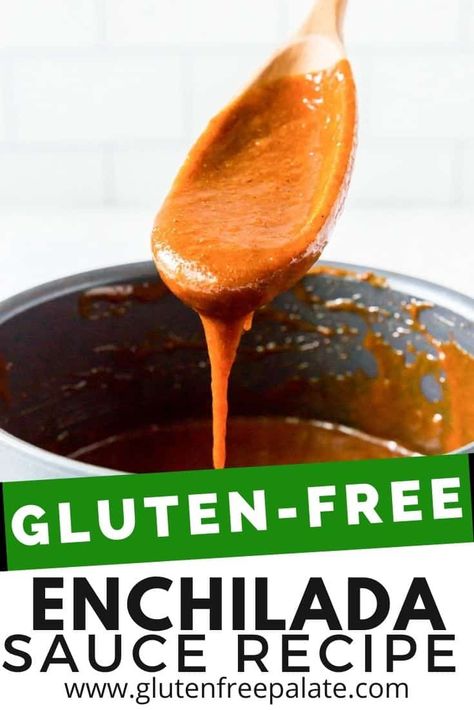 This easy Gluten Free Enchilada Sauce recipe is savory, packed full of authentic flavor, and mildly spicy. Use this gluten free enchilada sauce to make the perfect Gluten Free Enchiladas. Gluten Free Enchilada Sauce, Dairy Free Enchiladas, Best Enchilada Sauce, Enchilada Sauce Recipe, Enchilada Sauce Easy, Gluten Free Enchiladas, 100 Challenge, Gluten Free Tacos, Gluten Free Sauces