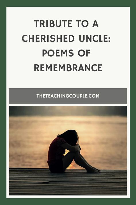 Pay tribute to the unique bond with a cherished uncle through poems that celebrate his life and the memories that will forever be held close to the heart. Missing My Uncle In Heaven, Poems For Celebration Of Life, Eulogy For Uncle, Comforting Poems, Uncle Poems, Prayer For Deceased, Limerick Poem, Uncle Quotes, Free Verse Poems