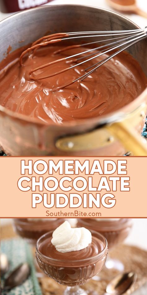 Pudding Recipes Homemade, Easy Chocolate Pudding, Homemade Chocolate Pudding, Gooey Bars, Dessert From Scratch, Easy Puddings, Autumn Food, Chocolate Pudding Recipes, Homemade Pudding