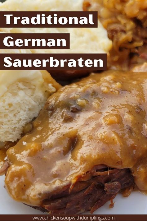 German Pot Roast, German Sauerbraten Recipe, Chicken Soup With Dumplings, Roast Chicken Soup, Turkey Salad Sandwich, Sauerbraten Recipe, Soup With Dumplings, Beef Rump Roast, Chicken Dumpling Soup