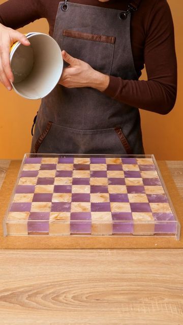 Wood And Resin Chess Board, Epoxy Resin Chess Board, Resin Chess Board, Chess Set, Resin Diy, 5 Minute Crafts, This Guy, Diy Inspiration, Chess Board