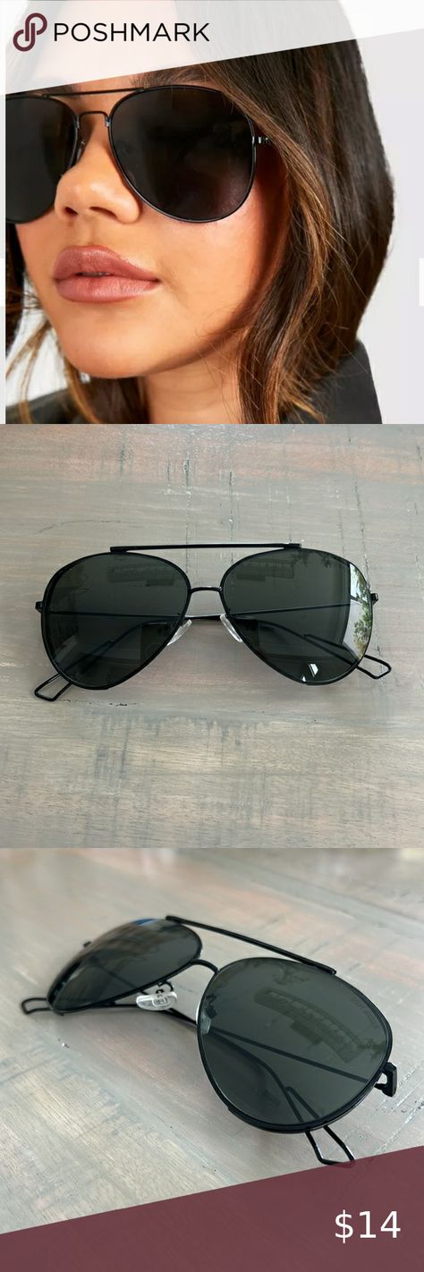  Steve Madden Black Aviator Sunglasses. Black Aviator Sunglasses, Aviators Women, Aviator Glasses, Black Aviators, Black Metal Frame, Aviator Sunglasses, Arm Band, Black Metal, Uv Protection