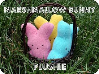 Marshmallow Bunny, Bunny Backpack, Marshmallow Peeps, Bunny Lovey, Bunny Treats, Plushie Patterns, Bunny Plush, Easy Sewing Projects, Easter Fun