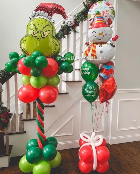 Grinch Balloons, Grinchmas Party, Grinch Baby, Grinch Birthday, Christmas Setup, Grinch Decor, Christmas Balloon Decorations, Holiday Balloons, Baby Grinch