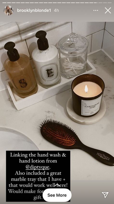 Diptyque Hand Wash, Hand Wash Aesthetic, Wash Aesthetic, Dripping Gold, Luxurious Apartment, Mason Pearson, Marble Tray, Glamour Makeup, Upstairs Bathrooms