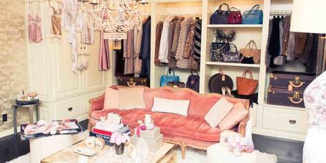 Inside Rosie Huntington-Whiteley's wardrobe - HarpersBAZAARUK Dressing Design, Closet Vanity, Celebrity Closets, Dressing Room Closet, Woman Cave, Dream Closets, Room Closet, Closet Inspiration, Rosie Huntington Whiteley