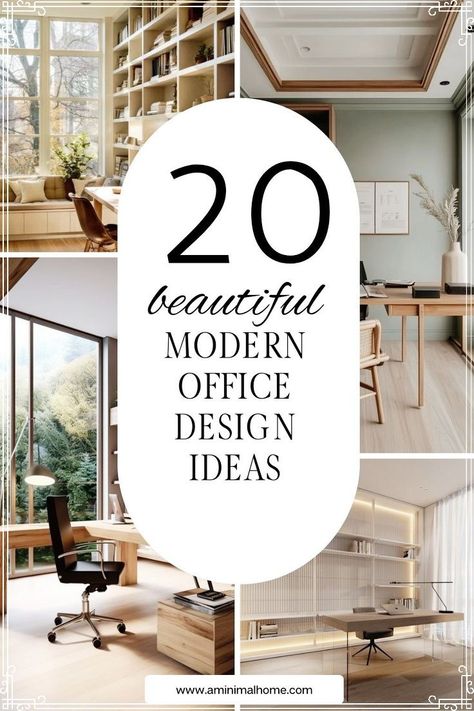 Create a stylish and functional home office with modern design tips! This guide offers ideas to help you achieve a minimalist, midcentury, or Japandi-inspired workspace that balances comfort and productivity. From choosing the right furniture to decor accents, discover how to make your home office an inviting space that enhances focus while reflecting your personal style. Wood Office Design, Office Interior Design Modern Corporate, Interior Design Office Studio, Japandi Office Design, Scandinavian Office Design, Japandi Home Office, Minimalist Office Design, Modern Home Office Ideas, Luxury Office Interior