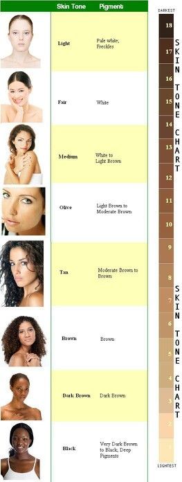 Skin pigments Skin Tone Chart For Writers, Skin Tone Names For Writers, Skin Colour Chart, Skin Types Chart, Skin Tone Chart, Skin Color Chart, Human Skin Color, Craft Hacks, Makeup Kits