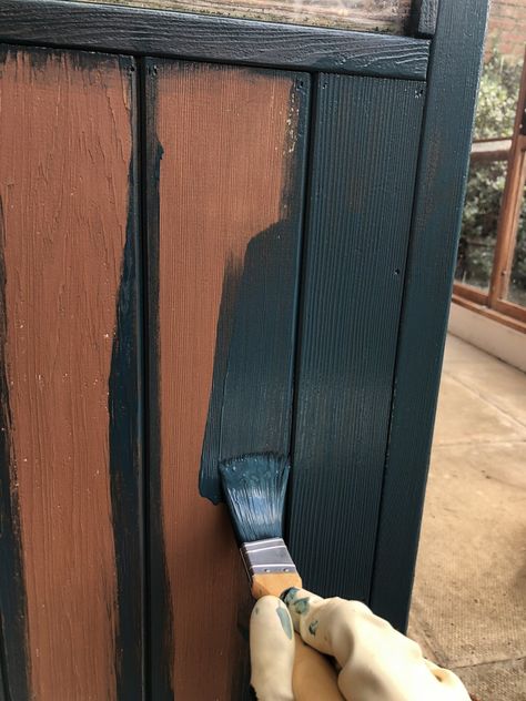 Greenhouse Makeover – Katy at the Manor Greenhouse Makeover, Green House Color, Cedar Greenhouse, Black Cladding, Plant Ladder, Painted Shed, Cedar Cladding, Apple Crates, Wooden Greenhouses