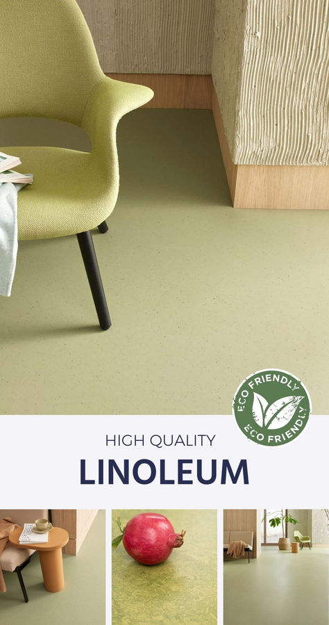 a chair on a linoleum floor Linoleum Sheet Flooring, Blue Linoleum Flooring, Linoleum Flooring Kitchen, Marmoleum Kitchen Floor, Yellow Linoleum Floor, Forbo Furniture Linoleum, Forbo Marmoleum Click, Marmoleum Floors, Pvc Flooring