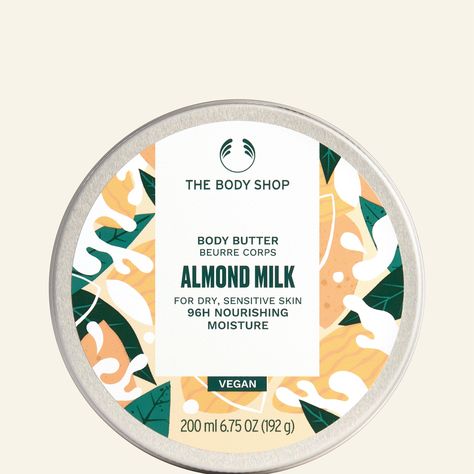 Organic Almond Milk, Body Shop Body Butter, Natural Body Lotion, Dry Sensitive Skin, Winter Skin, Milk And Honey, Natural Body, Body Moisturizer, The Body Shop