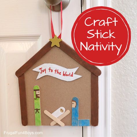 Make a Craft Stick Nativity Scene - Frugal Fun For Boys and Girls Popsicle Stick Nativity, Nativity Crafts For Kids, Bee Crafts For Kids, Sun Crafts, Fun Fall Crafts, Popsicle Crafts, Pinterest Crafts, Easy Fall Crafts, Fun Crafts To Do