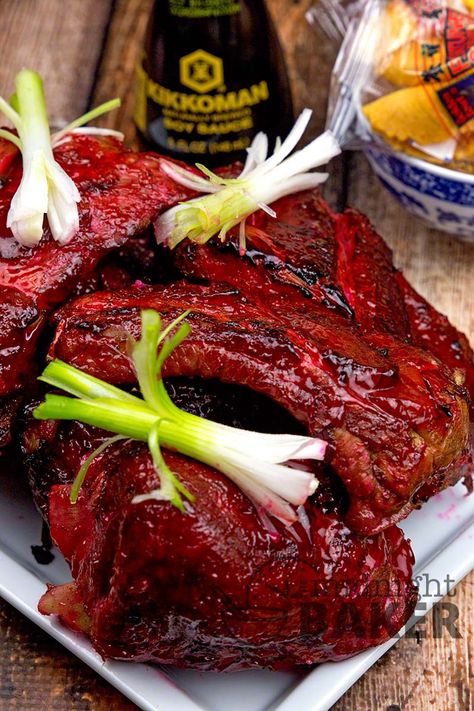 Chinese Pork Spare Ribs Recipe, Chinese Bbq Ribs, Chinese Boneless Spare Ribs, Chinese Spare Ribs, Chinese Bbq Sauce, Chinese Ribs, Wood Pellet Grill Recipes, Chinese Pork Recipes, Sticky Ribs