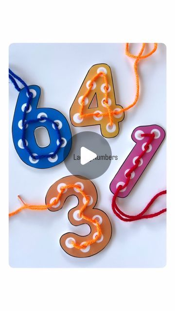 Number 2 Crafts For Preschoolers, Number 9 Activities For Preschool, Lacing Activities For Kids, Number 5 Activities For Preschool, Numbers Activity, Number Activities, Hole Puncher, Games For Toddlers, Hands On Learning