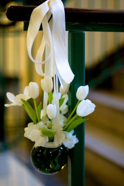 Tulip pot aisle markers.  photo from: Natalie Hofreiter Shepard Hooks Wedding, Outdoor Wedding Chairs, Bridal Table Decorations, Aisle Decorations, Aisle Markers, Tulip Wedding, White Weddings, Wedding Details Photography, Bridal Table