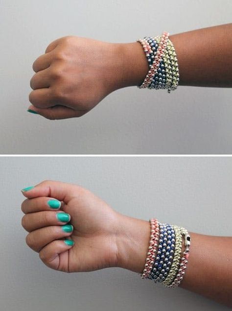 Bracelets Embroidery, Wrap Bracelet Tutorial, Bracelet Tutorials, Yarn Bracelets, Diy Wrap, Friendship Bracelets Diy, Beaded Wrap Bracelets, Chain Bracelets, Wrap Bracelets