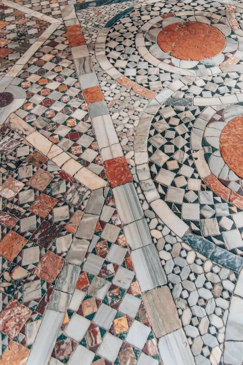 Mosaic Tile Accent Wall Bathroom, Mosiac Floor, Mosaic Floors, Mid Century Mod, Mosaic Flooring, Floor Patterns, Venice Italy, Floor Design, Tile Patterns