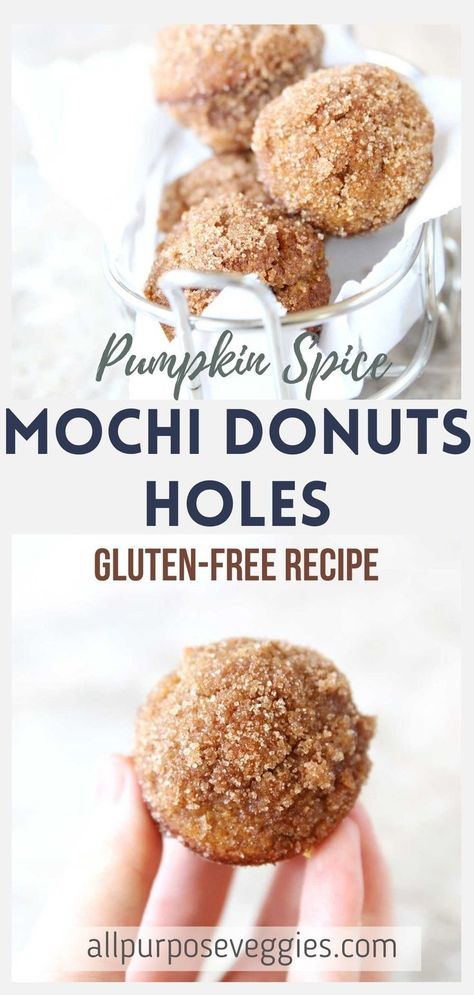 If you’re looking for another way you can use your mini muffin pan, look no further. These Baked Pumpkin Mochi Donut Holes are easy to make treats you can prep in less than 15 minutes. Baked with sweet rice flour and almond flours, the recipe is naturally gluten-free and much healthier than most other donut recipes. Donut Hole Recipe, Gluten Free Pumpkin Spice, Gf Sweets, Round Pillows, Donut Calories, Clean Desserts, Protein Donuts, Pumpkin Spice Donut, Gf Baking