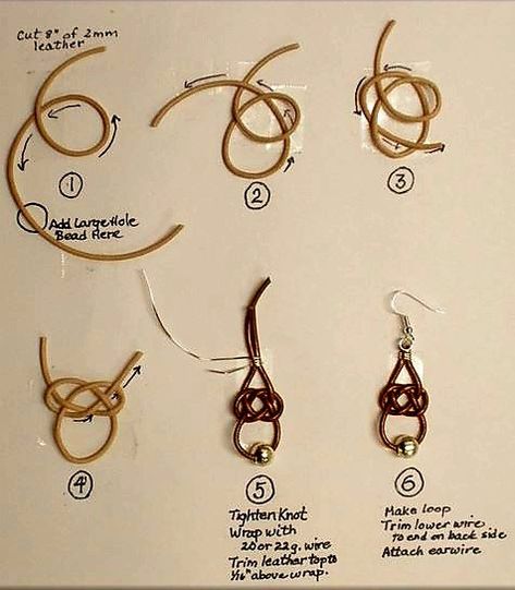 Celtic Knot Jewelry, Celtic Knot Earrings, Make Earrings, Jewelry Knots, Pola Gelang, Wrapped Earrings, Jewelry Techniques, Earring Tutorial, Knot Earrings