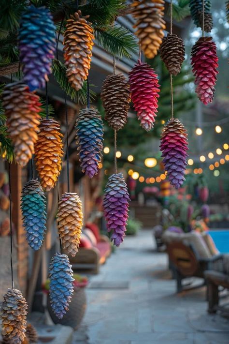 33 Creative DIY Yard Art Ideas You’ll Love To Craft 23 Diy Yard Art Ideas, Pinecone Ideas, Yard Art Ideas, Diy Yard Art, Backyard Art, Fantasy Cottage, Creative Garden Decor, Painted Pinecones, Planter Project