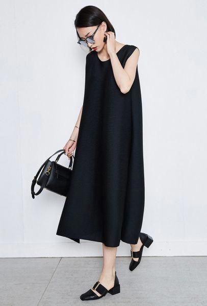 Styles For Summer, Dress Ribbon, Best Summer Dresses, Ribbon Dress, Casual Styles, Looks Black, Black Dresses Casual, Black Midi, Dress Maxi