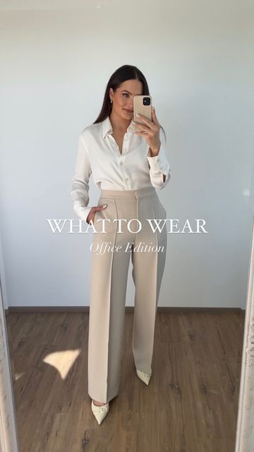 M A R I A N N A on Instagram: "WHAT TO WEAR | Office Edition Sometimes less is more. Links to all available items on my LTK Shop - Link in bio & highlights 🤍 Comment below your favourite look ✨ Sharing the codes for the @zara items below x 1st look | @zara trousers 8311/752/721 & shirt 4437/043/712 3rd look | @zara white blazer 7553/460/712 & @massimodutti zipped hem trousers 5007/505/800 4th look | @zara black blazer 8125/420/800 Bag (old) @massimodutti . . . . . #officewear #workwear #wo Zara Satin Shirt Outfit, White Satin Shirt Outfit Classy, Zara Office Outfit, Oversized Satin Shirt Outfit, White Satin Shirt Outfit, Zara Trousers Outfit, Black Satin Shirt Outfit, Zara White Blazer, Zara Black Blazer