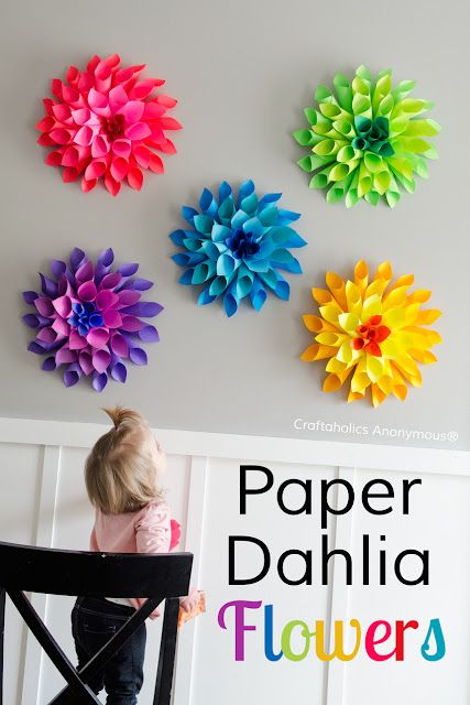 Spare Construction Paper Art, Jar Projects, Paper Dahlia, Diy Flores, Dahlia Flowers, Fleurs Diy, Folding Origami, Rainbow Paper, Diy And Crafts Sewing