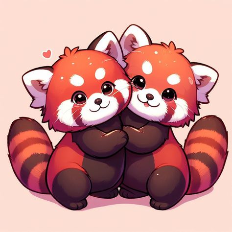 Red Panda Art Cute, Panda Art Cute, Red Panda Wallpaper, Fox Chibi, Red Panda Cartoon, Foxes Cute, Red Panda Art, 2025 Images, Panda Images