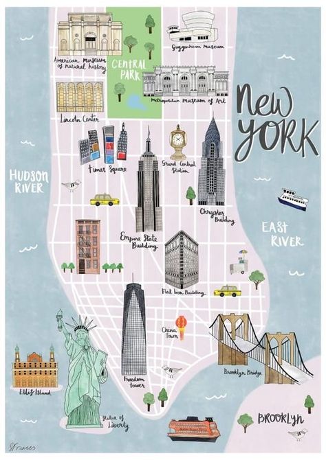 New York Guide, Freedom Tower, New York Map, New York City Vacation, New York Vacation, Voyage New York, New York City Map, Ny Trip, Map Of New York