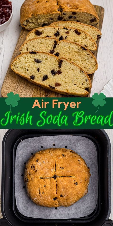 Air Fryer Irish Soda Bread is the best bread recipe for St. Patrick's Day! When it comes to homemade bread, using your air fryer is a breeze! Airfryer Bread, Bread Air Fryer, Bread In Air Fryer, Irish Soda Bread Muffins, Yeast Free Breads, Irish Soda Bread Recipe, No Yeast Bread, Best Bread Recipe, Irish Soda