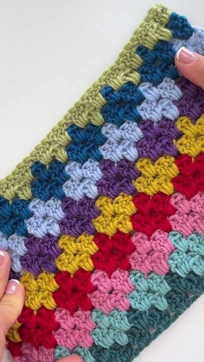 Crochet Granny Square Pet Granny Crochet Stitch, Multi Color Granny Square, Granny Stitch Pattern, Front Post Granny Square, Colorful Crochet Projects, Stained Glass Granny Square Crochet, Varigated Crochet Blanket Patterns, Join As You Go Granny Square, Granny Blanket Crochet