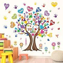 Wall Painting For Classroom, Handprint Wall, Tree Handprint, Classroom Tree, Hand Print Tree, Stick Wall Art, Wall Art Decals, Elementary School Teacher, Body Stickers