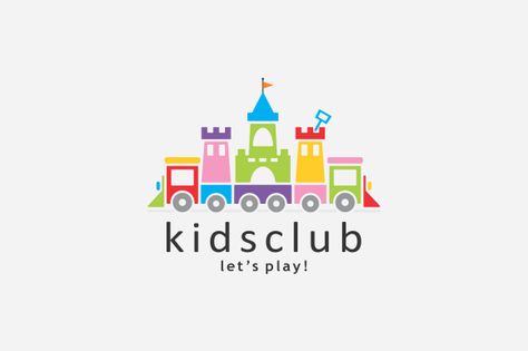 Kids Club Logo by A.R STUDIO on Creative Market Logo For Kids, Preschool Logo, Kindergarten Logo, Daycare Logo, R Studio, Toys Logo, Education Logo Design, Inspiration Logo Design, Kids Logo Design