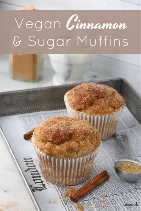 So good! Cinnamon Sugar Muffins, Autumn Desserts, Cinnamon Roll Muffins, Sweet Foods, Vegan Baked, Vegan Muffins, Cinnamon Muffins, Vegan Pie, Vegan Cakes