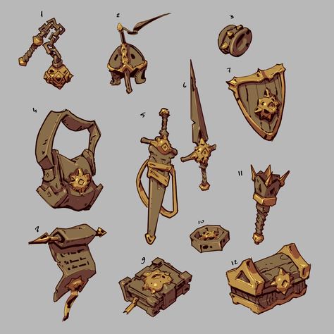 Concept Art Props Design, Scifi Props Concept Art, Game Props Concept, Sci Fi Tools Concept Art, Stylized Props Concept Art, Elf Props, Props Concept, 3d Assets, Form Design