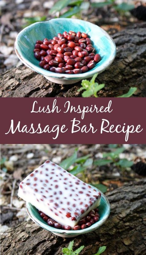 Lush Inspired Massage Bar Recipe - Soap Deli News Massage Bar, Savon Diy, Adzuki Beans, Massage Bars, Lush Products, Diy Kosmetik, Dark Angels, Diy Scrub, Bar Recipe