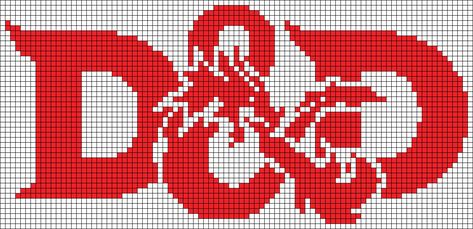 Perler Beads Dungeons And Dragons, Dnd Perler Beads, Dungeons And Dragons Perler Beads, Dungeons And Dragons Pixel Art, Dungeons And Dragons Alpha Pattern, Dnd Alpha Patterns, Dnd Pixel Art, Dnd Cross Stitch, Hook Game