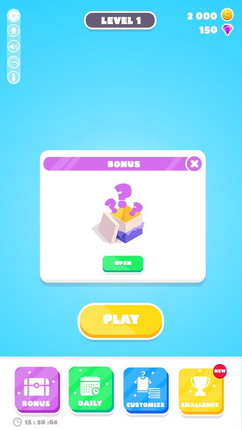 Kids App Design, Puzzle Game Ui, Candy App, Idle Game, Runner Games, Mobile Ui Patterns, Game Gui, Game Ui Design, Color Palette Bright