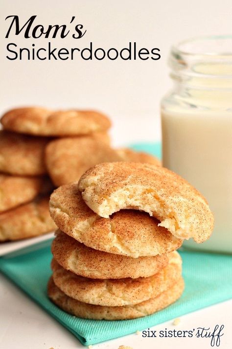 Mom's Snickerdoodles Recipe / Six Sisters' Stuff | Six Sisters' Stuff Snickerdoodles Recipe, Snickerdoodle Recipe, Baking Stuff, Six Sisters Stuff, Six Sisters, Blue Plate, Snickerdoodles, Homemade Desserts, How To Make Cookies