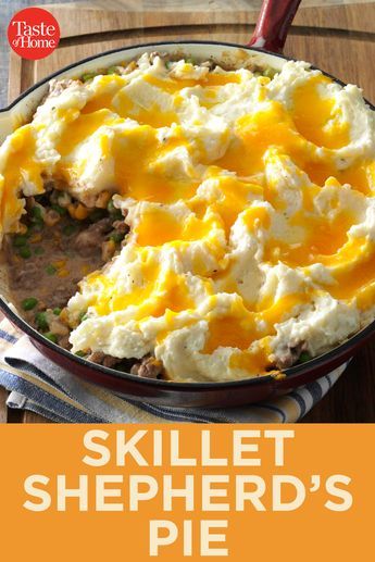 Skillet Shepherd Pie, One Pan Shepherds Pie, Shepards Pie Skillet, Skillet Shepards Pie Recipe, Taste Of Home Shepherds Pie, Shepherds Pie Recipe Cast Iron Skillet, Shepherd Pie Recipes Ground Beef, Skillet Shepard’s Pie, Quick Shepherds Pie