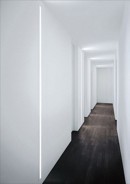 Slot Recessed Wall Light by Chipperfield @ YLighting Black Floors, Modern Recessed Lighting, Shadow Gap, Hotel Corridor, Corridor Design, Corridor Lighting, Recessed Wall Lights, Cove Lighting, Recessed Wall