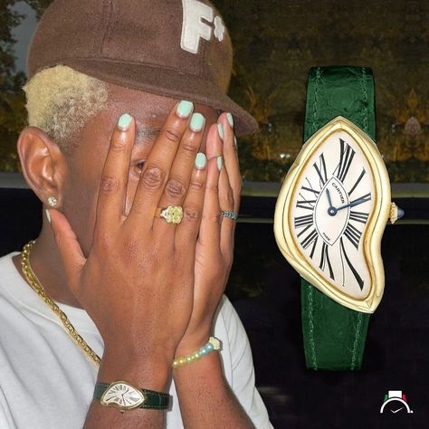 Cartier Tyler The Creator, Tyler The Creator Chains, Tyler The Creator Jewelry, Tyler The Creator Watch, Cartier Crash, Tyler Okonma, Tyler The Creator Wallpaper, Rapper Art, Odd Future