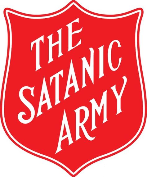 the satanic army spoof of the salvation army Salvation Army Logo, Salvation Army Thrift Store, Army Logo, The Salvation Army, Rehab Center, Salvation Army, Helping The Homeless, Vector Logo, Columbus