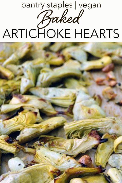 Do you have a few cans of artichoke hearts left in your pantry? Try this perfect side dish - Baked Artichoke Hearts! The lemon and garlic REALLY bring out the flavors - delicious! This easy roasted vegetable recipe compliments any main dish! #baked #artichoke #artichokehearts #roastedvegetables #pantrystaples Canned Artichoke Recipes, Baked Artichoke Hearts Recipe, Baked Artichoke Hearts, Artichoke Hearts Recipe, Canned Artichoke, Artichoke Heart Recipes, Vegan Vegetable Recipes, Easy Roasted Vegetables, Best Appetizer